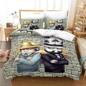 Популярные игры 3d Постельный комплект Цифровая печать Для мальчиков Девочек Взрослых Мультяшный персонаж Постельное белье Покрывало Размеры Полуторный Двуспальный Квинсайз Кингсайз 228x228cm