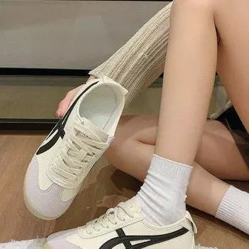 Популярные немецкие кроссовки женские 2025 новые весенние легкие спортивные туфли универсальные корейские туфли на плоской подошве маленькие белые туфли 35 жёлтый