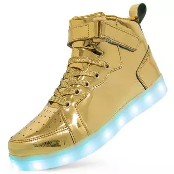 Popular high-top boys and girls flashing luminous shoes LED charging light shoes outdoor colorful lights ghost dance board shoes 25