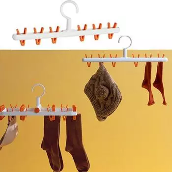 Popular home living underwear drying rack children s clothes rack for household daily use 6-clip Creative plastic clip fashion 360-degree drying clip синий