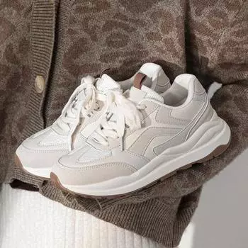 Popular Internet celebrity soft-soled dad shoes 2024 summer and autumn new ins trendy versatile casual running Forrest Gump sneakers women 35 белый