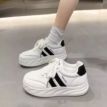 Popular Internet celebrity white shoes women s 2025 new spring women s shoes versatile platform muffin casual sports shoes 35