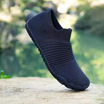 Popular men s and women s flying woven shoes and socks shoes spring mesh cloth surface flat bottom outdoor five-finger shoes hiking sports shoes so 36