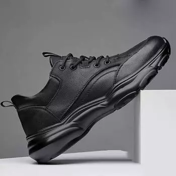 Popular men s shoes 2025 new autumn leather soft-soled sports and leisure shoes men s trend velvet warm leather shoes men s 38