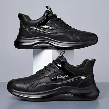 Popular men s shoes 2025 winter new leather sports shoes men s velvet warm trend versatile casual white shoes 38