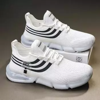 Popular men s shoes fly-woven breathable popcorn casual sports shoes couple running shoes sports casual trendy shoes 37