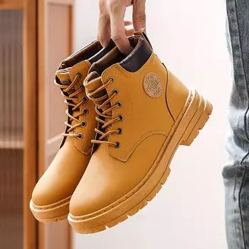 Popular men s shoes new high-top Martin boots men s Korean version versatile thick-soled non-slip tooling boots short boots trendy shoes 39