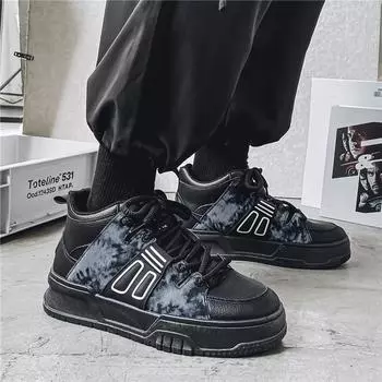 Popular men s shoes winter high-end versatile casual high-top board shoes youth sports thick-soled heightening small white tide shoes 39