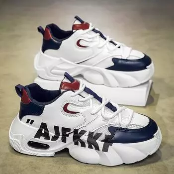 Popular men s sports shoes teenagers new comfortable and light casual platform Korean version versatile fashion dad shoes 39