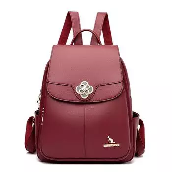 Популярный металлический рюкзак с цветком Новый стиль Модный с бриллиантами Высококачественный женский рюкзак Модный студенческий кожаный школьный рюкзак