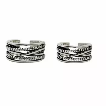 popular Multi Layer Ring Gift fashion Adjustable Ring Fashion Jewelry for Woman Weaved Jewelry Accessory серебряный