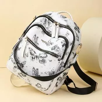 Popular niche women s backpack new trendy fashion versatile backpack travel bag чёрный