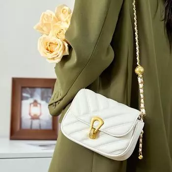 Popular Niche Women s Bag Small Fragrance Ladies Diamond Check Chain Bag Single Shoulder Crossbody Bag Armpit Small Square Bag