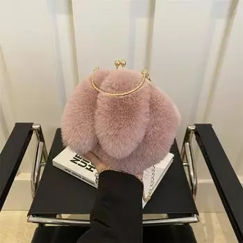 Популярная Популярная Плюшевая Сумка Женская Осенне-Зимняя Текстурная Женская Портативная Плюшевая Сумка Цепочка Сумка Мессенджер хаки