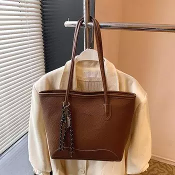 Popular retro bag women s large capacity 2025 new spring casual messenger bag portable bucket bag