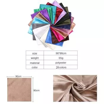 Popular Scarf Neckerchief Women Plain Hot Sale Solid Satin Shawls Neck Wrap Hijab Headband High Quality Square Silk Soft Scarves 90x90cm Large Unique