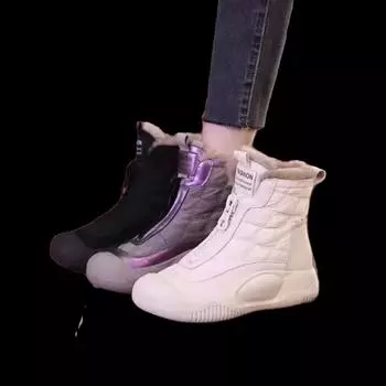Popular snow boots women s 2025 new winter velvet thickened women s shoes Martin boots thermal cotton shoes short boots 35 фиолетовый