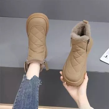 Popular snow boots women s winter 2025 new velvet thickened Northeast cotton shoes waterproof, non-slip and warm short boots 35