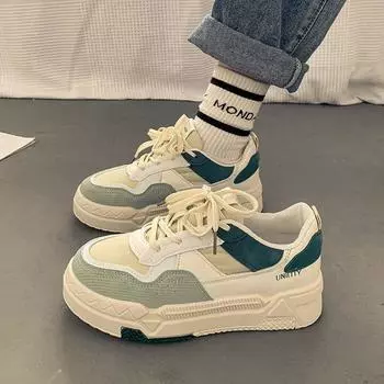 Popular thick-soled wheat ear white shoes women s 2025 autumn new niche design student versatile casual sports board shoes 35