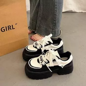 Popular versatile little white shoes women s muffin platform dad shoes 2025 spring and autumn super hot new niche heightening sports shoes 35 белый