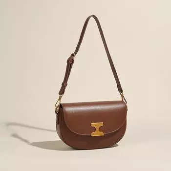 Популярная женская новая модная сумка-седло высокого класса на одно плечо через плечо небольшого размера квадратной формы 2024 года коричневый