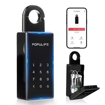 Populife Smart Key Wall Small Entry Lock Security Large Bluetooth PIN Home Remote Control Smartphone For Real Estate Bed and 2025 New Version Box,