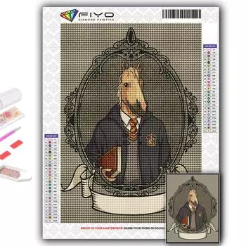 Популярная 5D Diy вышивка крестиком антропоморфные милые животные картина полная дрель набор для вышивки крестиком настенная наклейка домашний декор Full Round 20X30CM