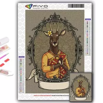 Популярная 5D Diy вышивка крестиком антропоморфные милые животные картина полная дрель набор для вышивки крестиком настенная наклейка домашний декор Full Round 20X30CM