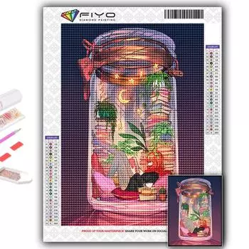 Популярная 5D Diy вышивка крестиком «Девочка в бутылке песочных часов» картина полная дрель набор для вышивки крестом Наклейка на стену домашний декор Full Round 20X30CM