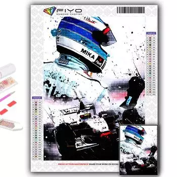 Популярная 5D Diy вышивка крестиком F1 гонщик живопись полная дрель набор для вышивки крестом настенная наклейка домашний декор Full Round 20X30CM