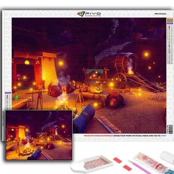 Популярная 5D Diy вышивка крестиком Хэллоуин страшная тыква пейзажная живопись полная дрель набор для вышивки крестиком настенная наклейка домашний декор Full Round 20X30CM