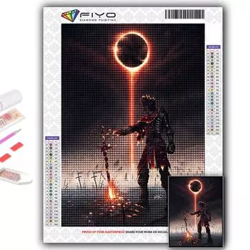 Популярная 5D Diy вышивка крестиком игра Dark Souls живопись полная дрель набор для вышивки крестом Наклейка на стену домашний декор Full Round 20X30CM