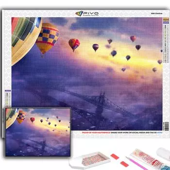 Популярная 5D Diy вышивка крестиком картина с воздушным шаром полная дрель набор для вышивки крестом настенная наклейка домашний декор Full Round 20X30CM