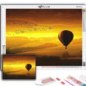 Популярная 5D Diy вышивка крестиком картина с воздушным шаром полная дрель набор для вышивки крестом настенная наклейка домашний декор Full Round 20X30CM