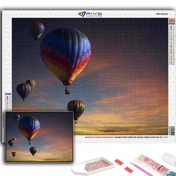 Популярная 5D Diy вышивка крестиком картина с воздушным шаром полная дрель набор для вышивки крестом настенная наклейка домашний декор Full Round 20X30CM