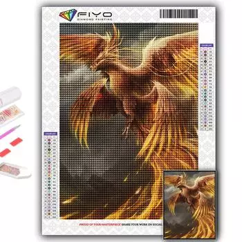 Популярная 5D Diy вышивка крестиком мифический зверь Феникс картина полная дрель набор для вышивки крестом настенная наклейка домашний декор Full Round 20X30CM