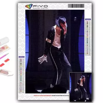Популярная 5D Diy вышивка крестиком мировая суперзвезда Майкл Джексон живопись полная дрель набор для вышивки крестиком настенная наклейка домашний декор Full Round 20X30CM