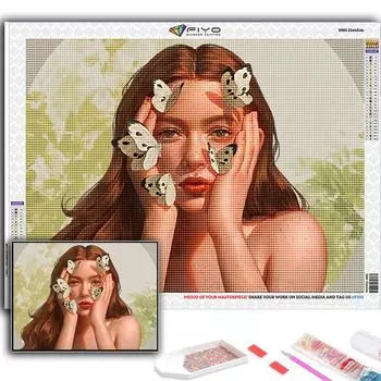Популярная 5D Diy вышивка крестиком мультфильм девушка Аватар живопись полная дрель набор для вышивки крестом Наклейка на стену домашний декор Full Round 20X30CM
