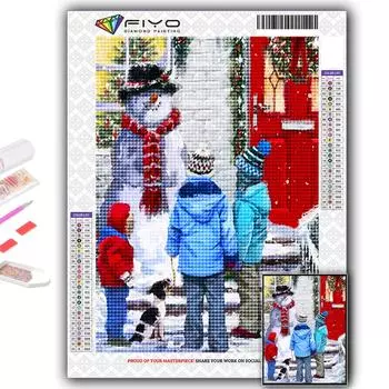 Популярная 5D Diy вышивка крестиком Рождественская елка Санта-Снеговик картина полная дрель набор для вышивки крестиком настенная наклейка домашний декор Full Round 20X30CM