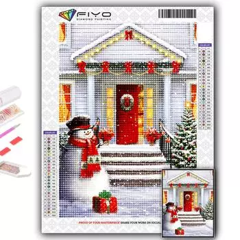 Популярная 5D Diy вышивка крестиком Рождественская елка Санта-Снеговик картина полная дрель набор для вышивки крестиком настенная наклейка домашний декор Full Round 20X30CM