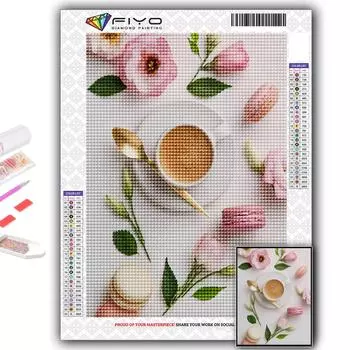 Популярная 5D Diy вышивка крестиком тюльпаны и кофе картина полная дрель набор для вышивки крестом настенная наклейка домашний декор Full Round 20X30CM