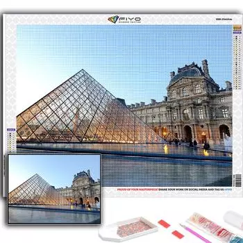 Популярная 5D Diy вышивка крестом Лувр музей живопись полная дрель набор для вышивки крестом Наклейка на стену домашний декор Full Round 20X30CM