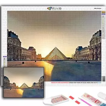 Популярная 5D Diy вышивка крестом Лувр музей живопись полная дрель набор для вышивки крестом Наклейка на стену домашний декор Full Round 20X30CM