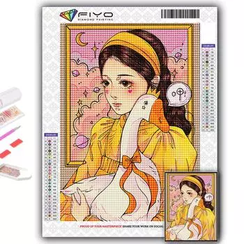 Популярная 5D Diy вышивка крестом милая розовая девушка картина полная дрель набор для вышивки крестом настенная наклейка домашний декор Full Round 20X30CM