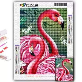 Популярная 5D Diy вышивка крестом животное фламинго картина полная дрель набор для вышивки крестом Наклейка на стену домашний декор Full Round 20X30CM