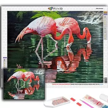 Популярная 5D Diy вышивка крестом животное фламинго картина полная дрель набор для вышивки крестом Наклейка на стену домашний декор Full Round 20X30CM