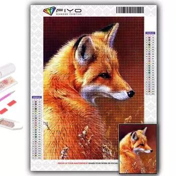 Популярная 5D Diy вышивка крестом животное лиса картина полная дрель набор для вышивки крестом настенная наклейка домашний декор Full Round 20X30CM