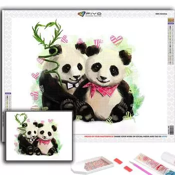 Популярная 5D Diy вышивка крестом животное панда картина полная дрель набор для вышивки крестом Наклейка на стену домашний декор Full Round 20X30CM