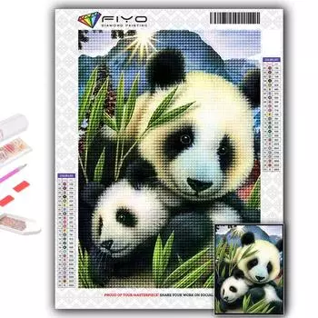 Популярная 5D Diy вышивка крестом животное панда картина полная дрель набор для вышивки крестом Наклейка на стену домашний декор Full Round 20X30CM
