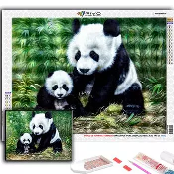Популярная 5D Diy вышивка крестом животное панда картина полная дрель набор для вышивки крестом Наклейка на стену домашний декор Full Round 20X30CM